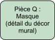Pièce Q : Masque (détail du décor mural)