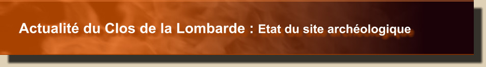 Actualité du Clos de la Lombarde : Etat du site archéologique