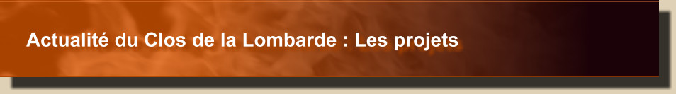 Actualité du Clos de la Lombarde : Les projets